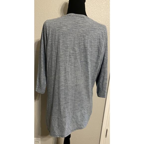 Pure J. Jill Striped Indigo Top Asymmetrical Size Small - Picture 2 of 6